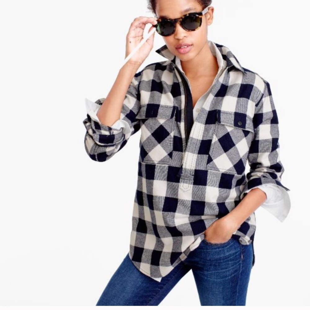 J. Crew Shirt-Jacket Buffalo Print